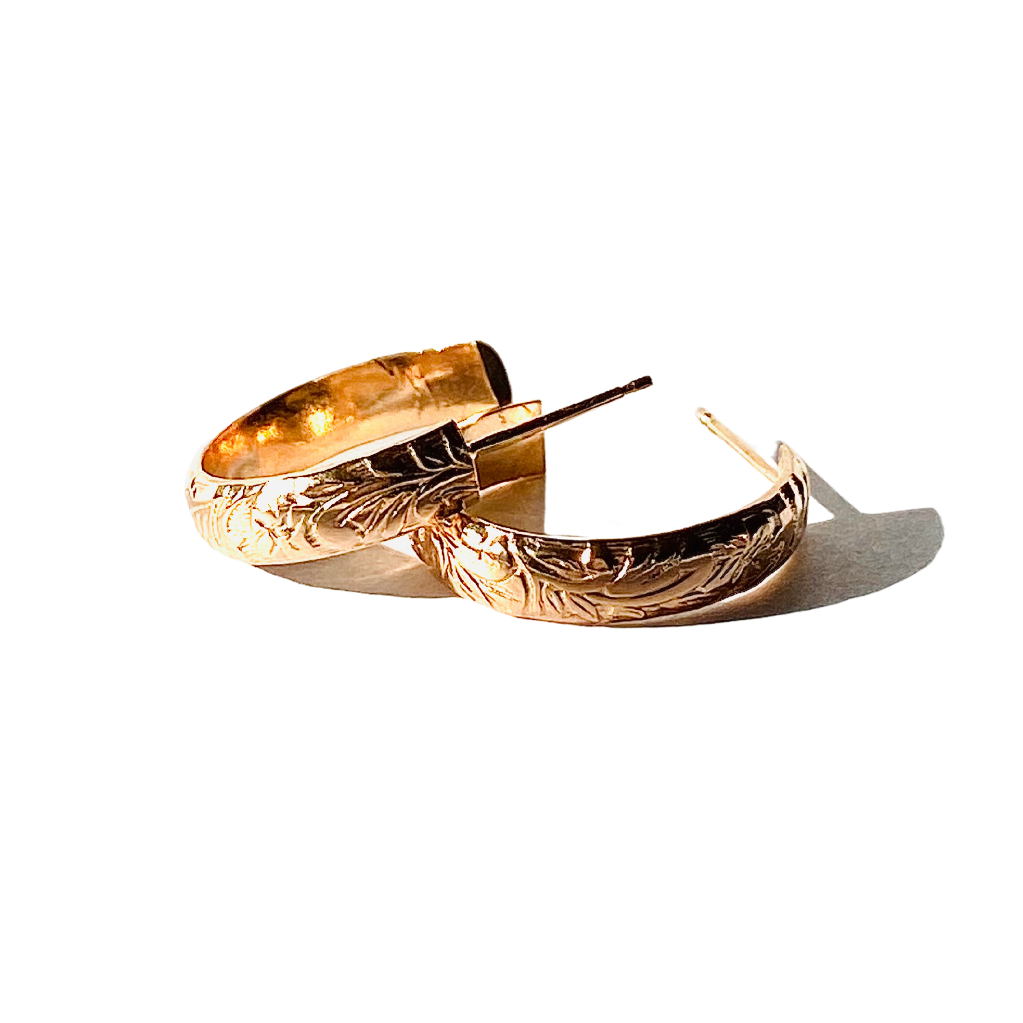 Floral Gold Small Hoops