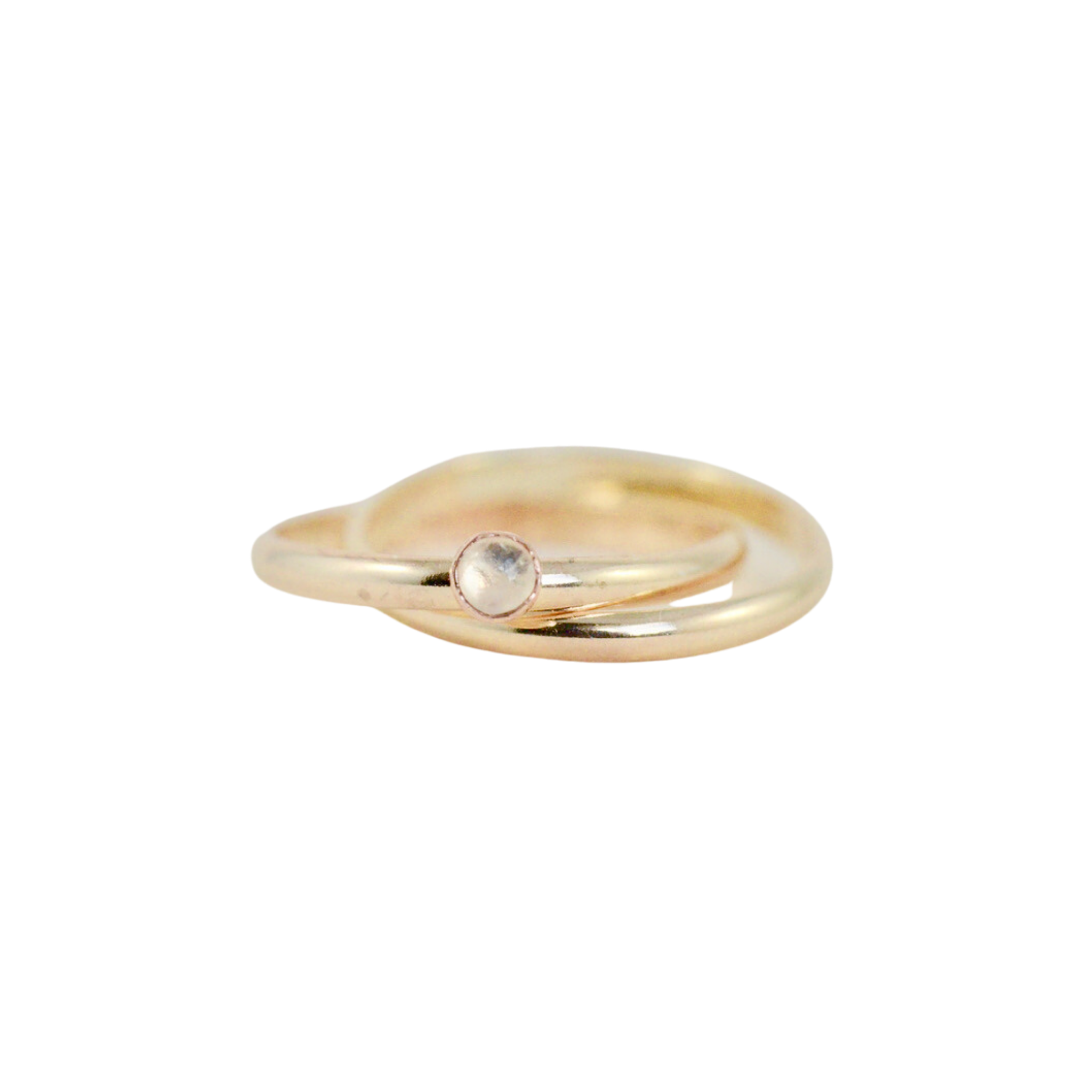 Gold Orbit Mediation Ring with Gemstone