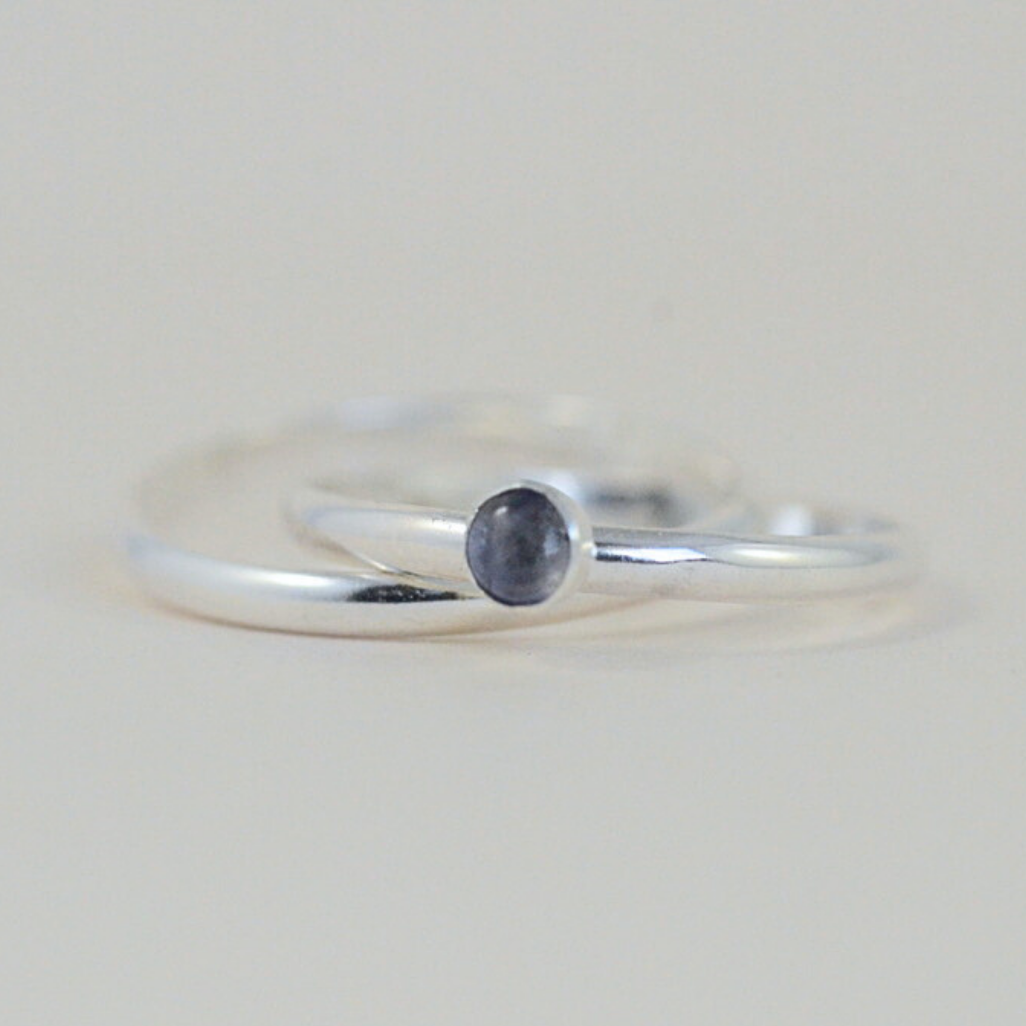 Silver Orbit Meditation Ring with Gemstone