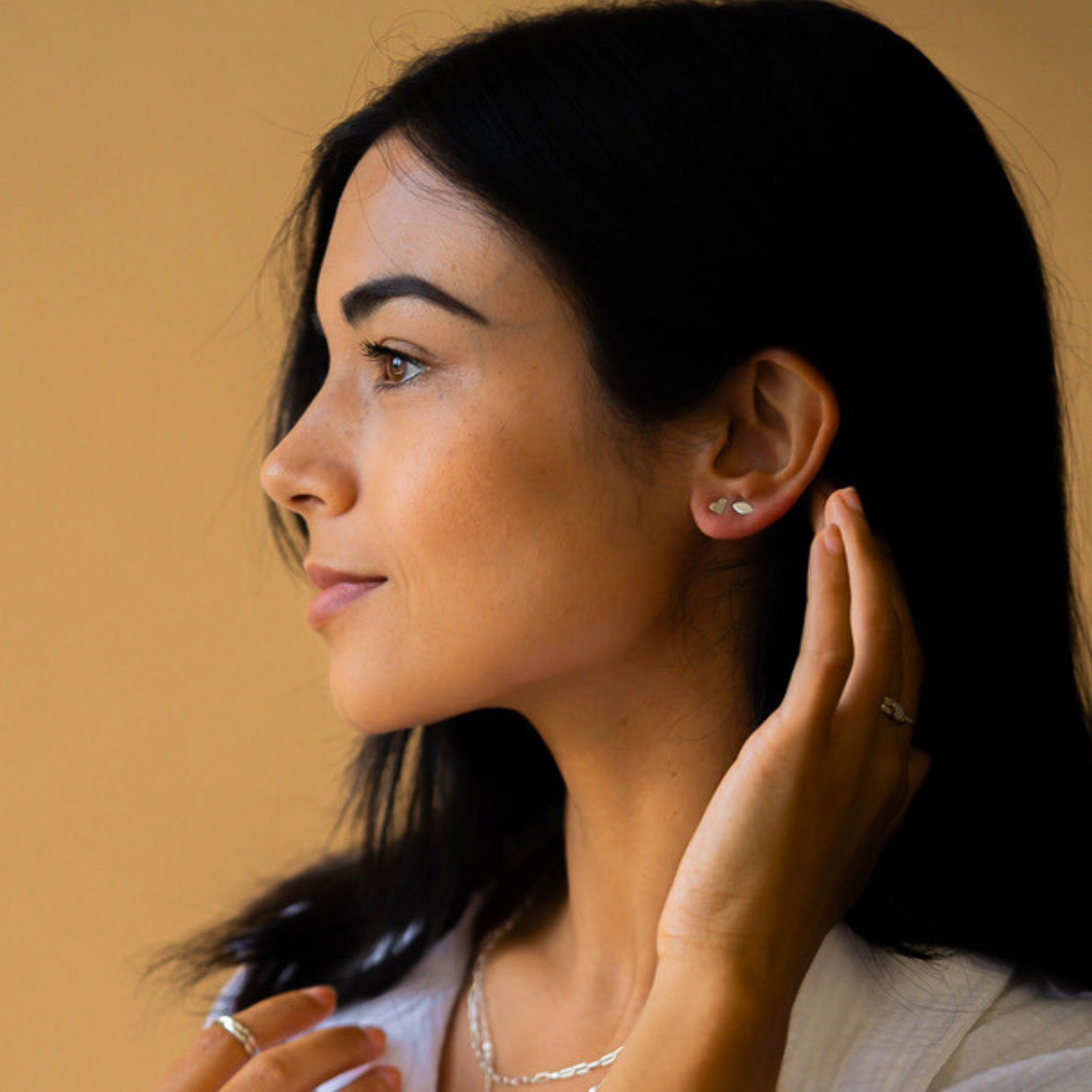 Unity Silver Heart Earrings