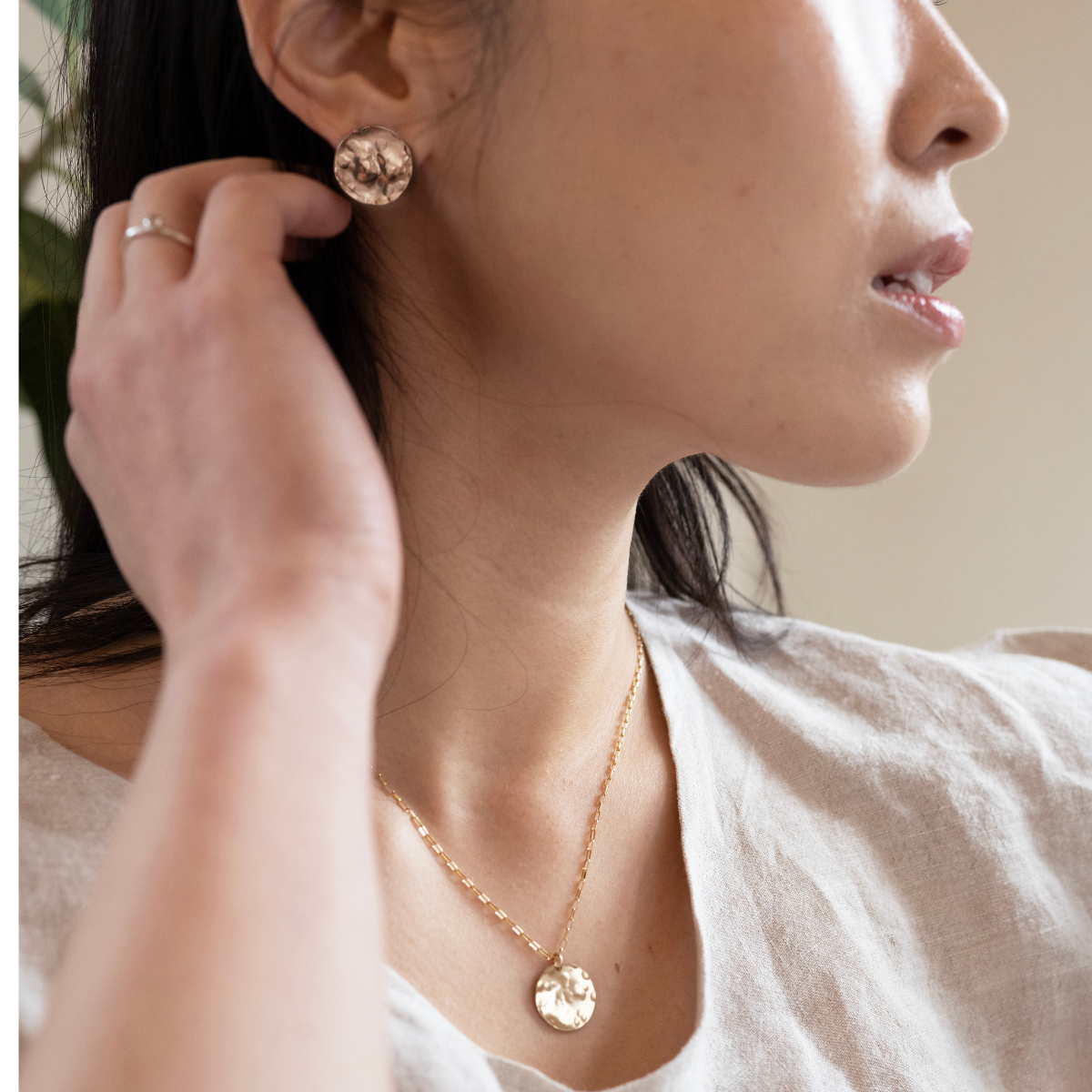 Sunrise Gold Disc Necklace