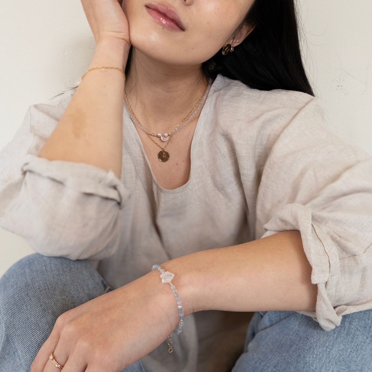 Sunrise Gold Disc Necklace