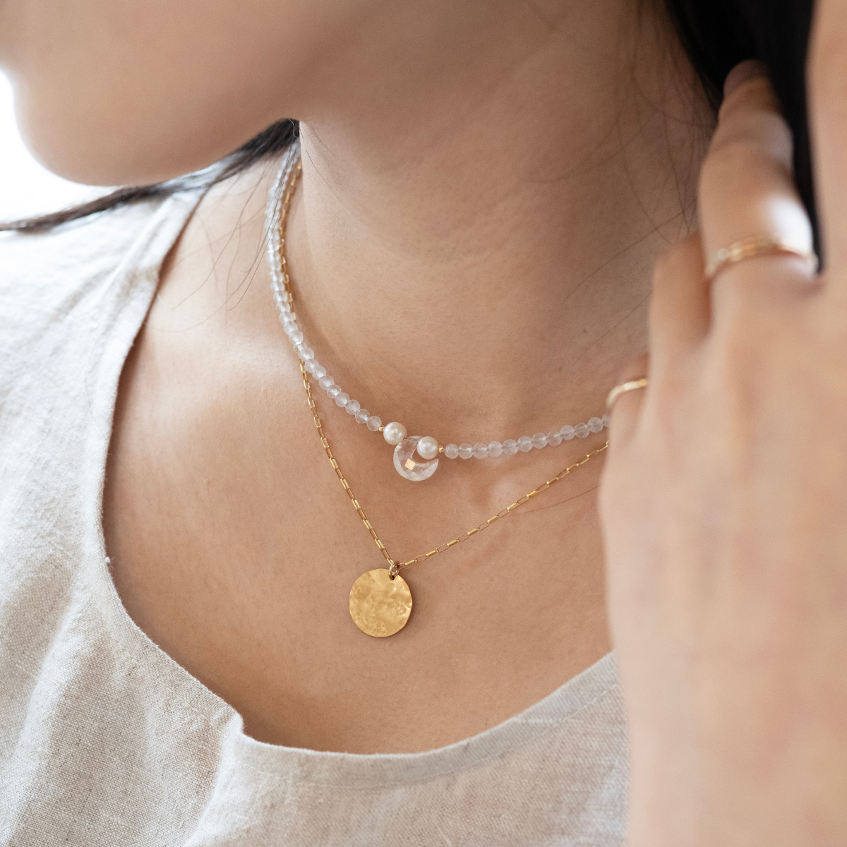 Sunrise Gold Disc Necklace