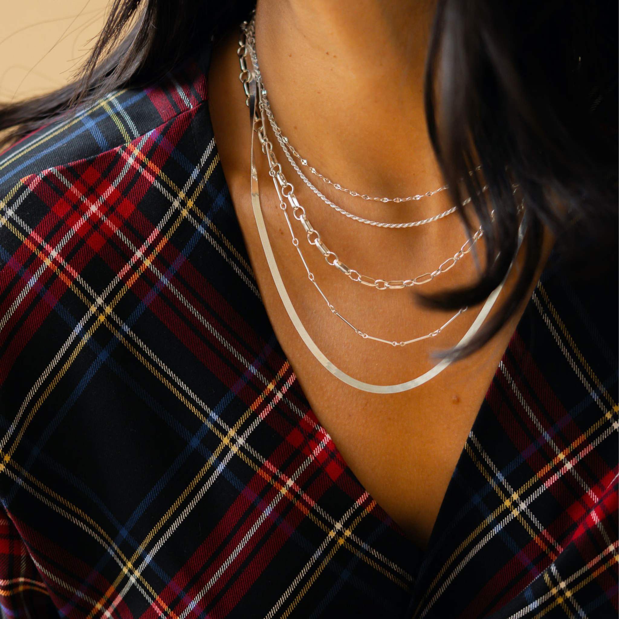 Silver French Rope Layering Necklace