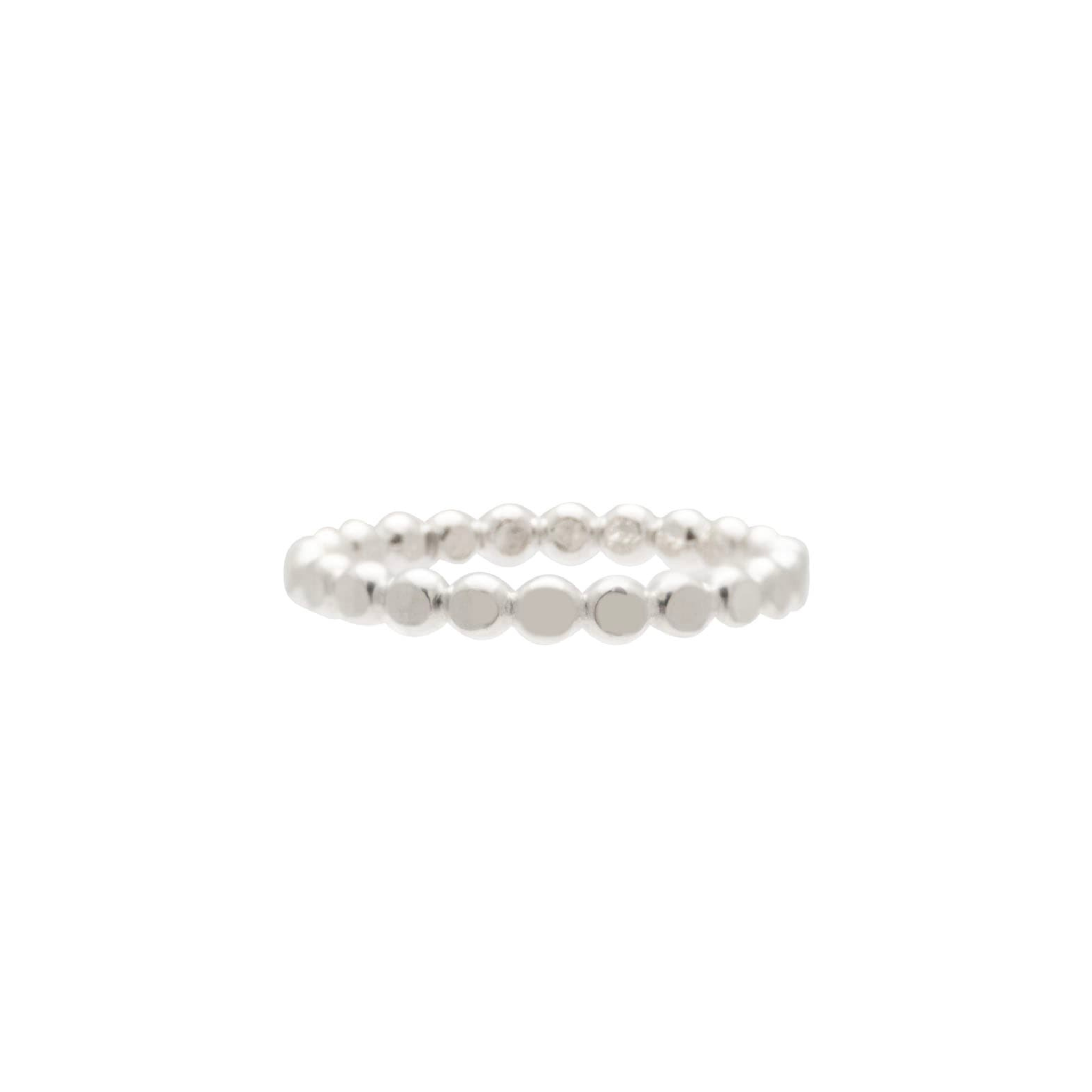Silver Flat Ball Stacking Ring