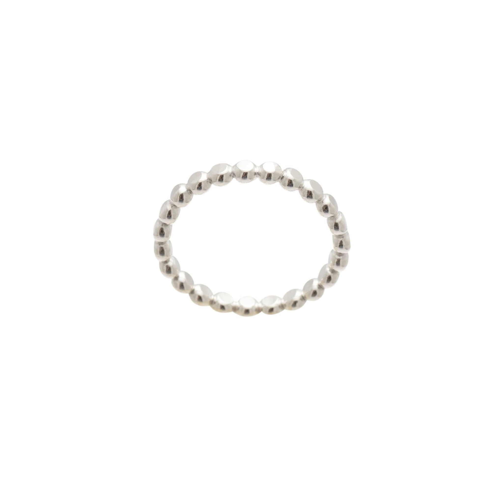 Silver Flat Ball Stacking Ring