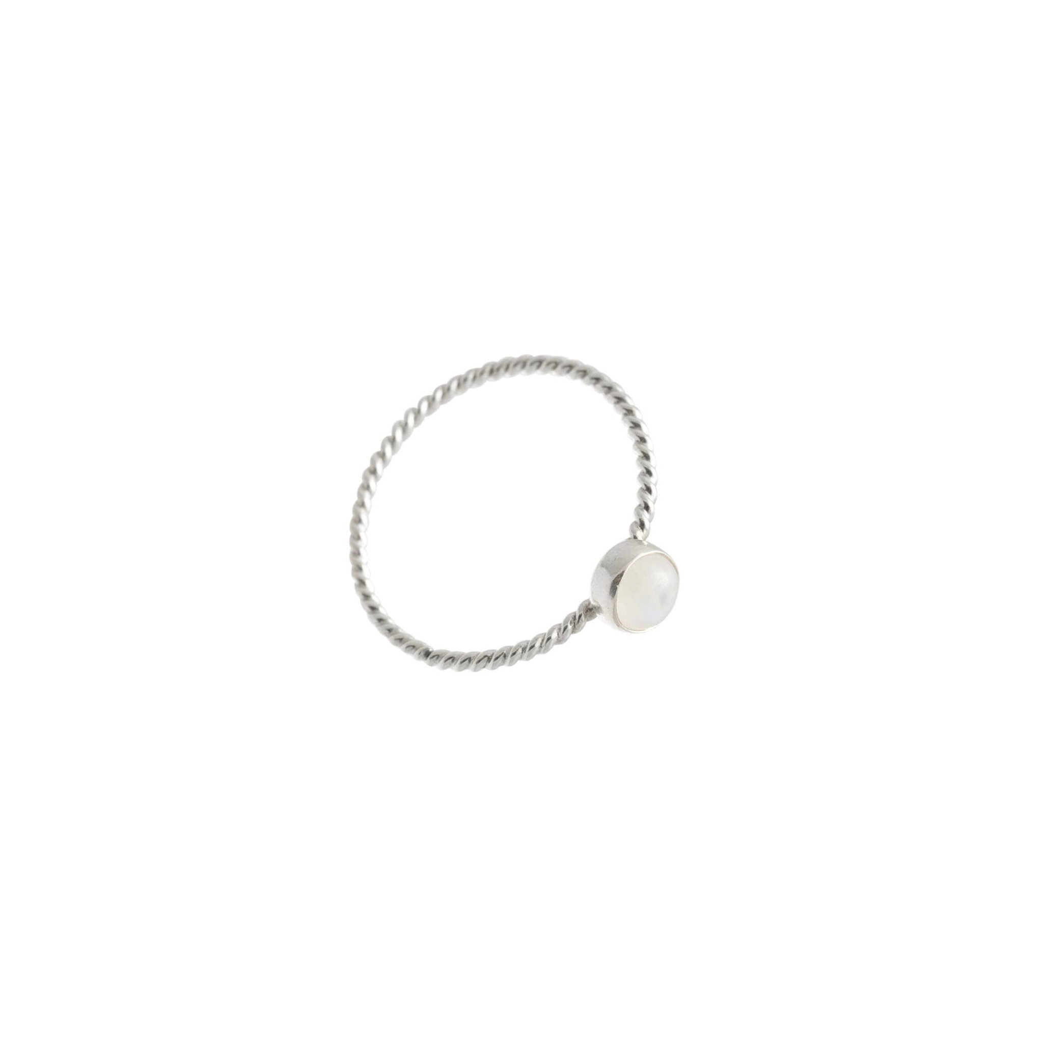Silver Solitaire Gemstone Ring