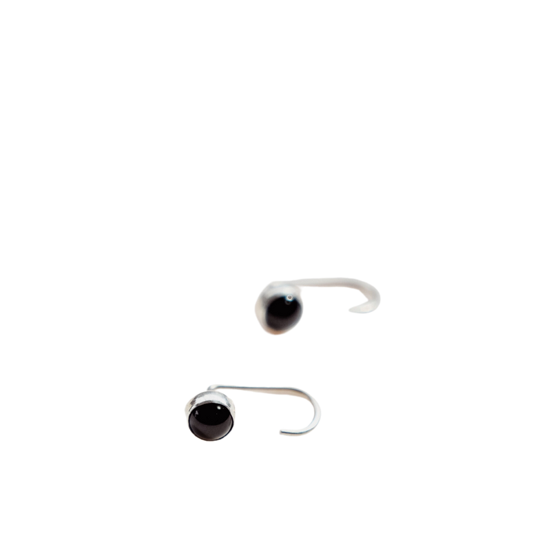 Silver J-Hook Hoop Earrings