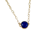 Gold Solitaire Gemstone Necklace