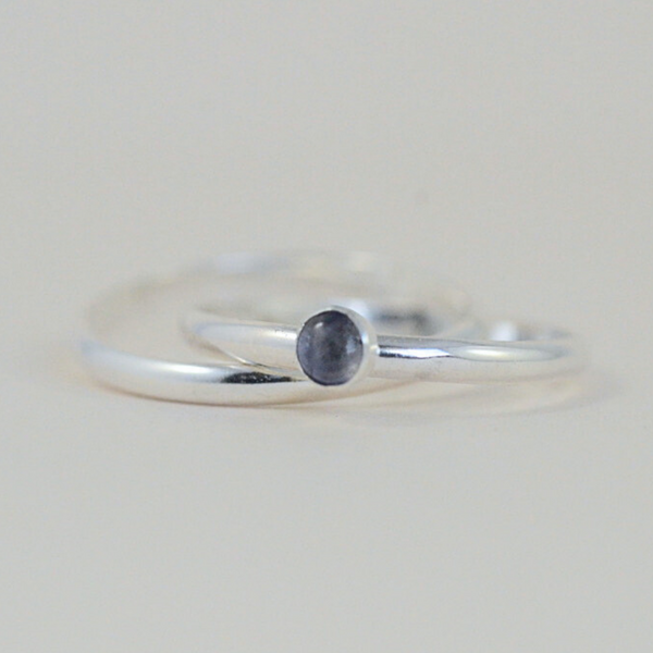 Silver Orbit Meditation Ring with Gemstone