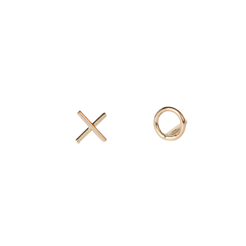 'XO' Gold Stud Earrings