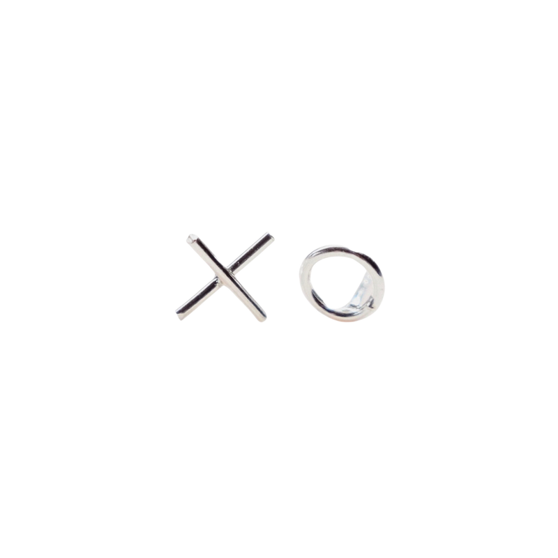 'XO' Silver Stud Earrings