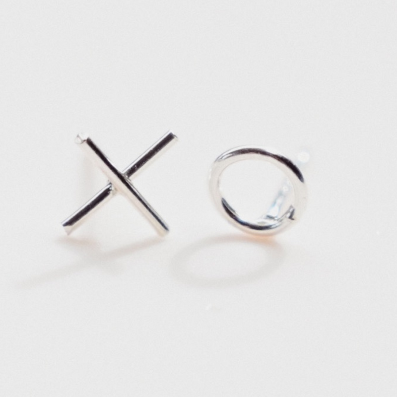 'XO' Silver Stud Earrings