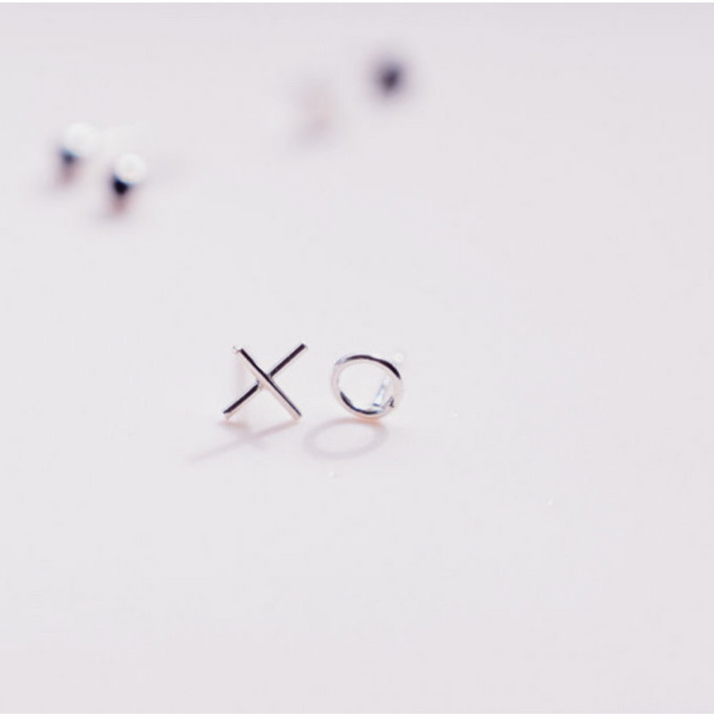 'XO' Silver Stud Earrings