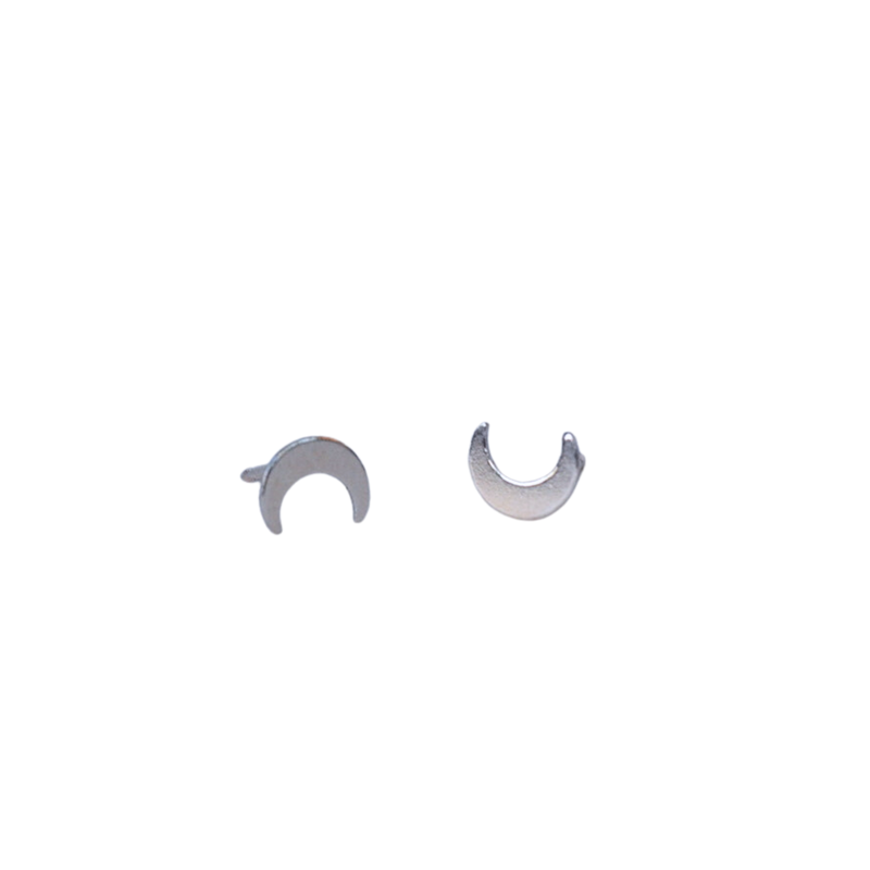 Sterling Silver Crescent Moon Studs