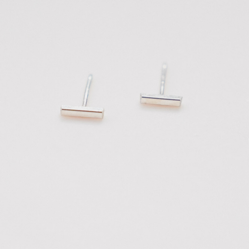 Silver Bar Mini Studs