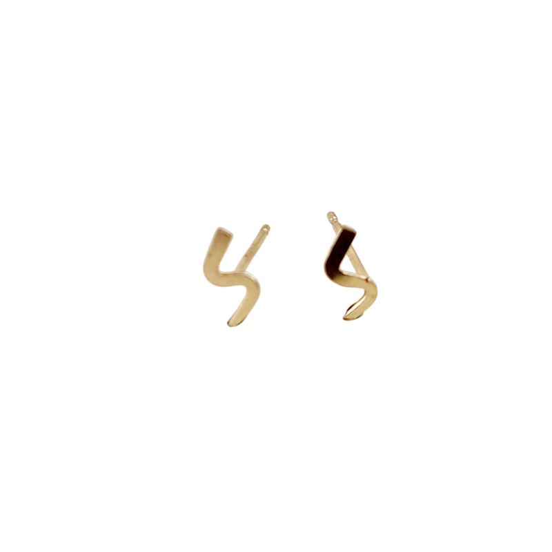 Gold Lightning Mini Studs