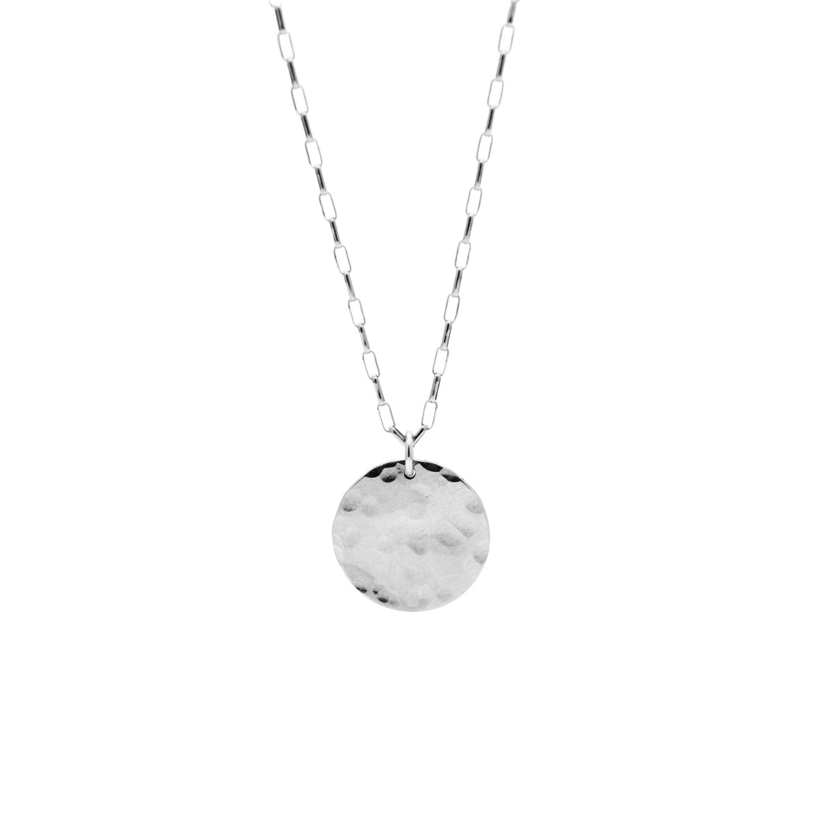 Sunrise Silver Disc Necklace