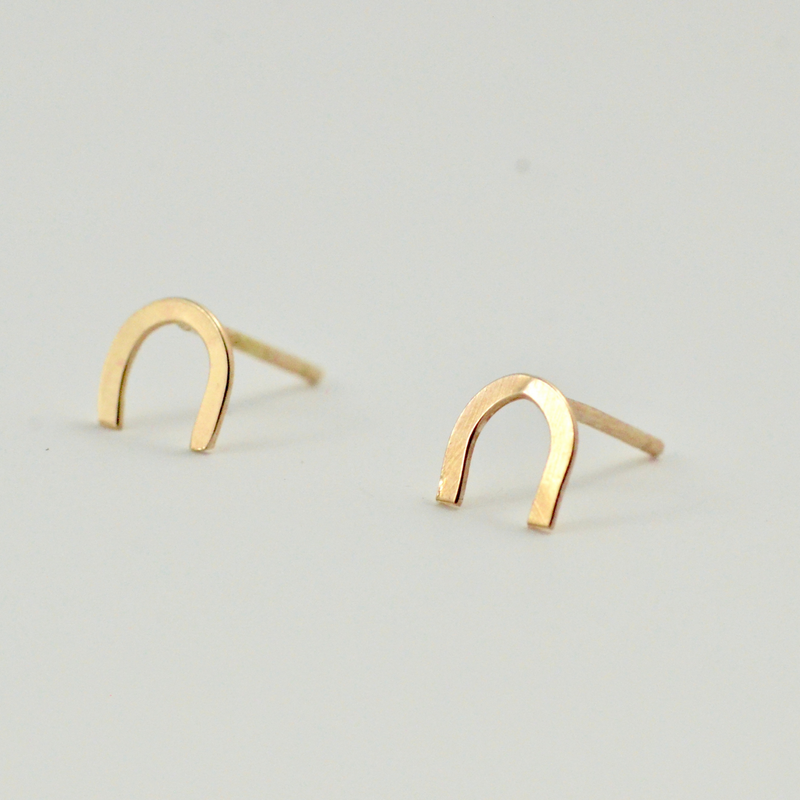 Gold Horseshoe Studs