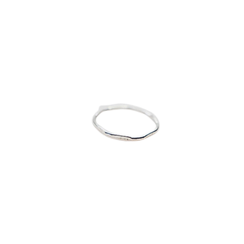 Hex Silver Stacking Ring