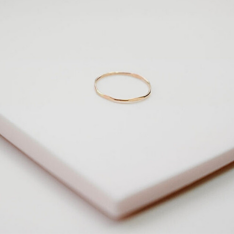 Hex Gold Stacking Ring