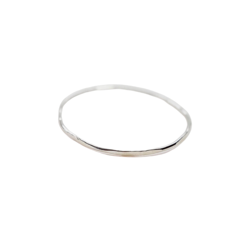Hex Silver Stacking Bracelet