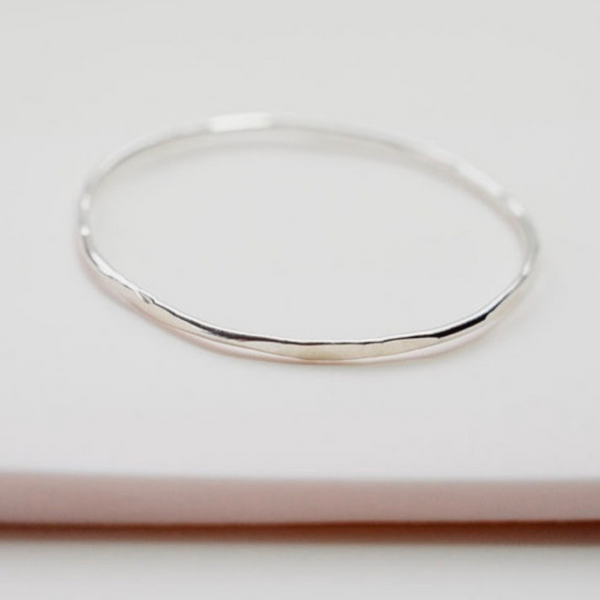 Hex Silver Stacking Bracelet