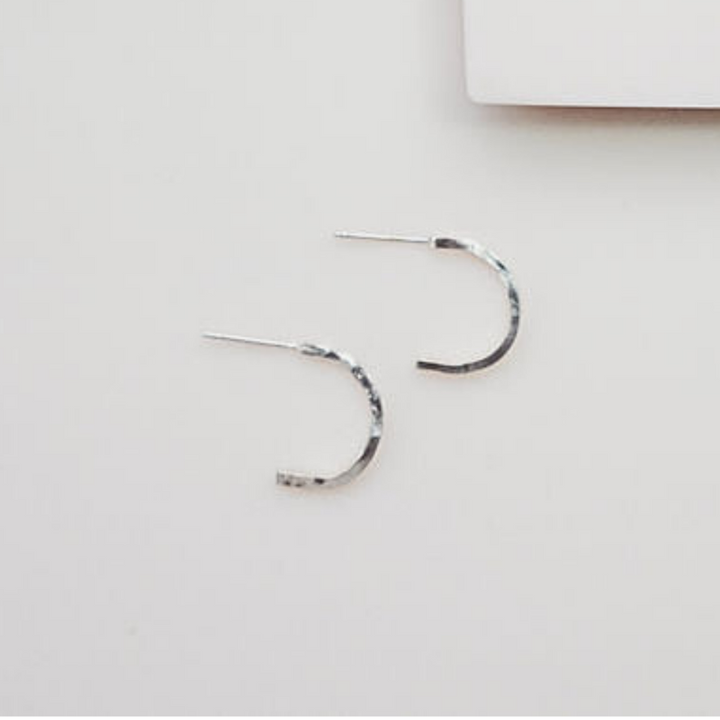 Branch Half Hoops in Sterling Silver