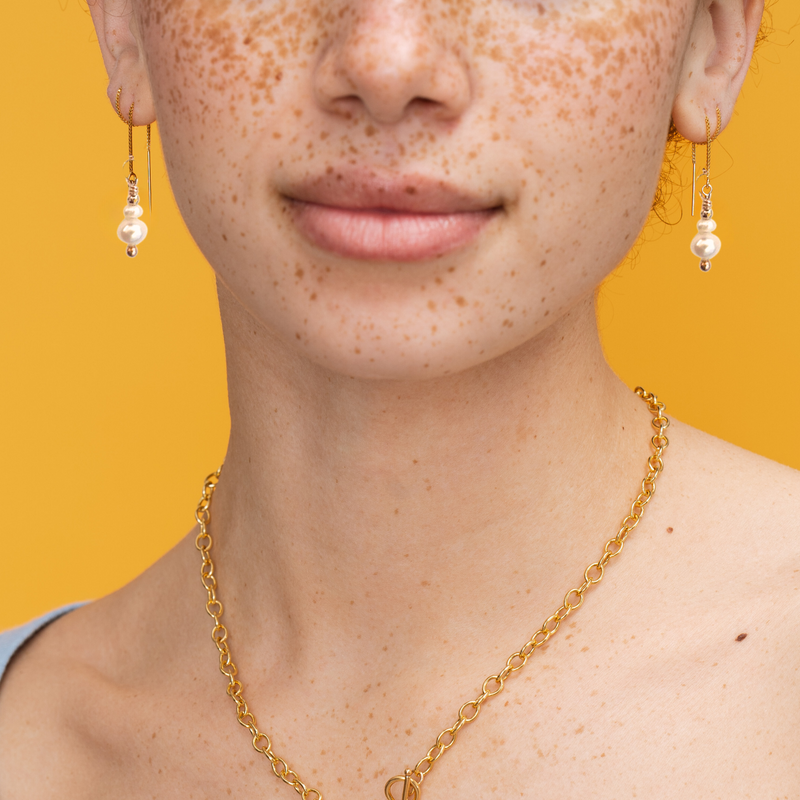 Celestial Pearl Pull Through Earrings
