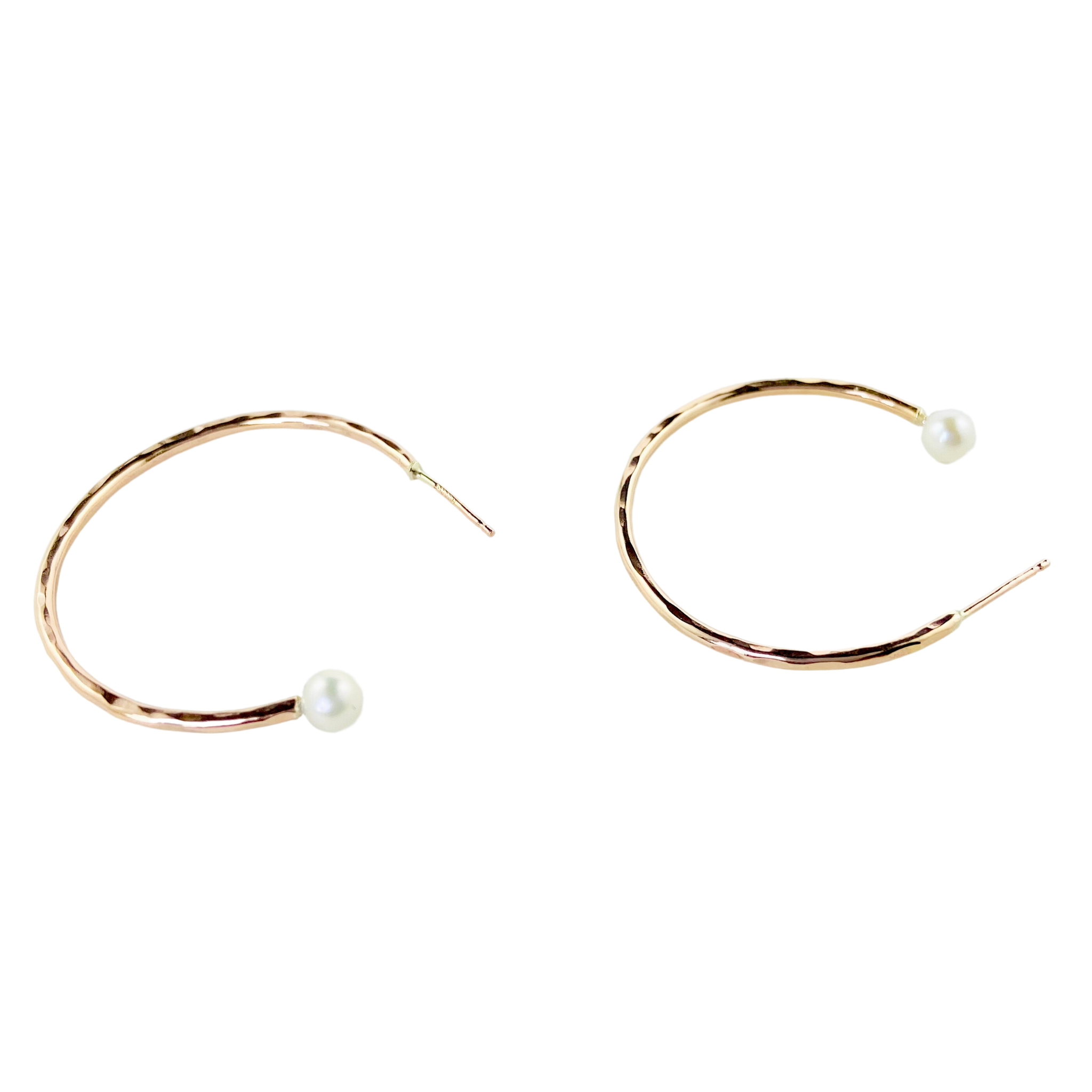 Dreamer Large Gold and Pearl Hoops