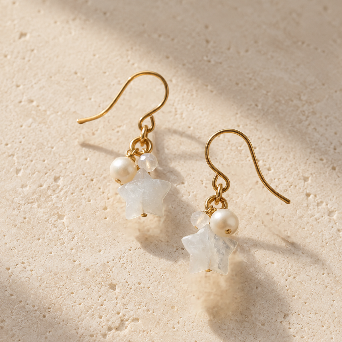 North Star Gold Charm Earrings