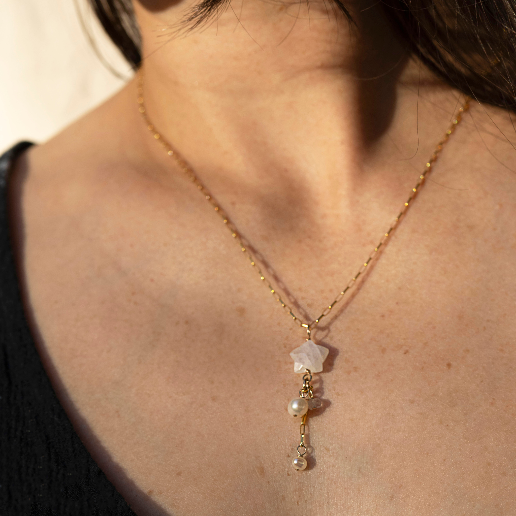 North Star Gold Lariat Necklace