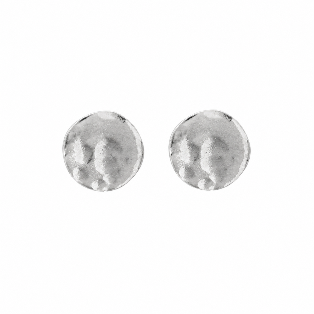 Sunrise Large Silver Disc Studs