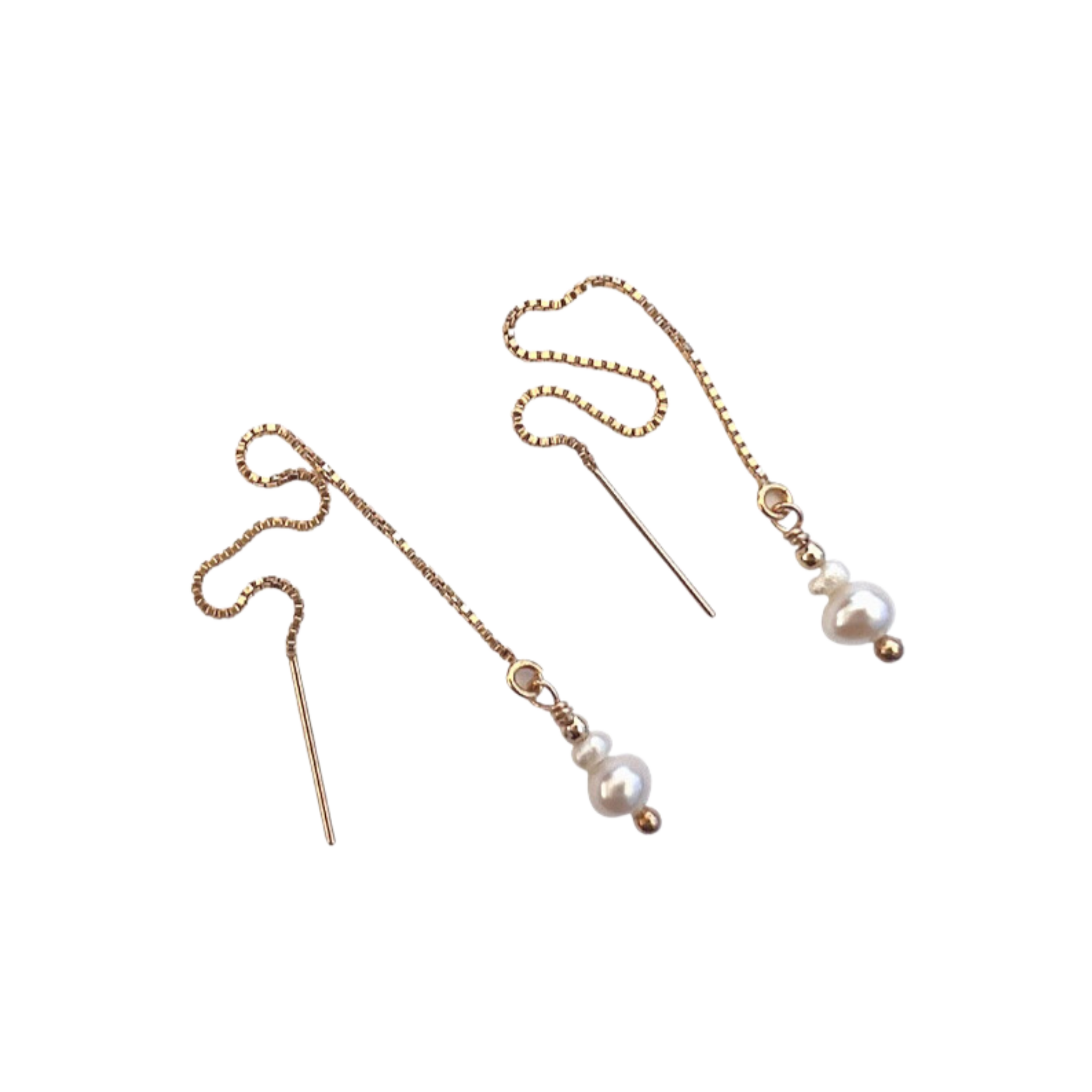 Celestial Pearl Pull Through Earrings