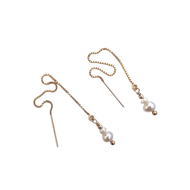Celestial Pearl Pull Through Earrings