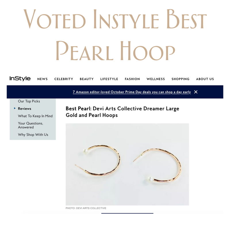 Dreamer Large Gold and Pearl Hoops