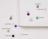 Silver Gemstone Solitaire Necklace
