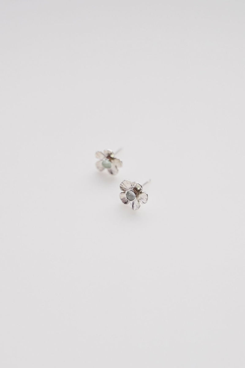 Flower Power aquamarine studs