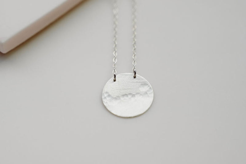 Full Moon Silver Necklace