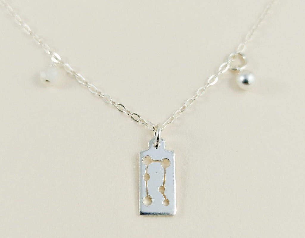 the silver gemini necklace