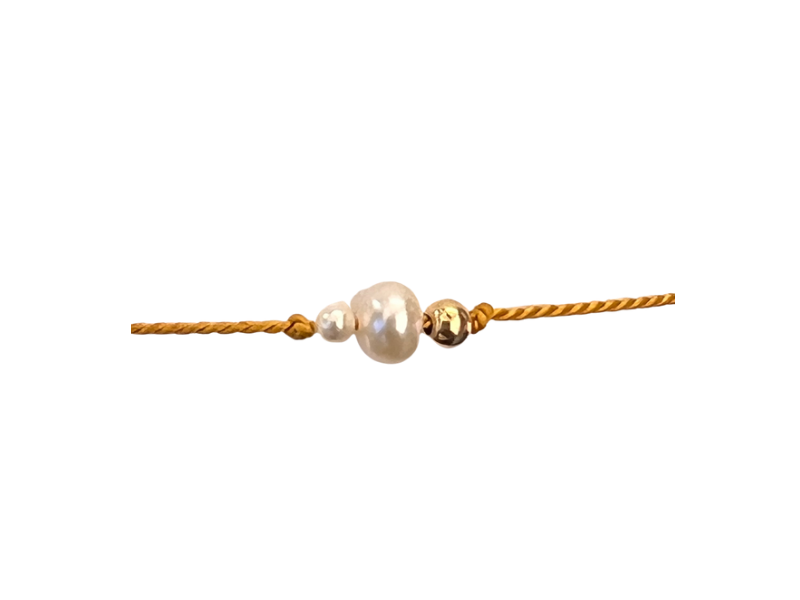 Celestial Pearl Silk Bracelet