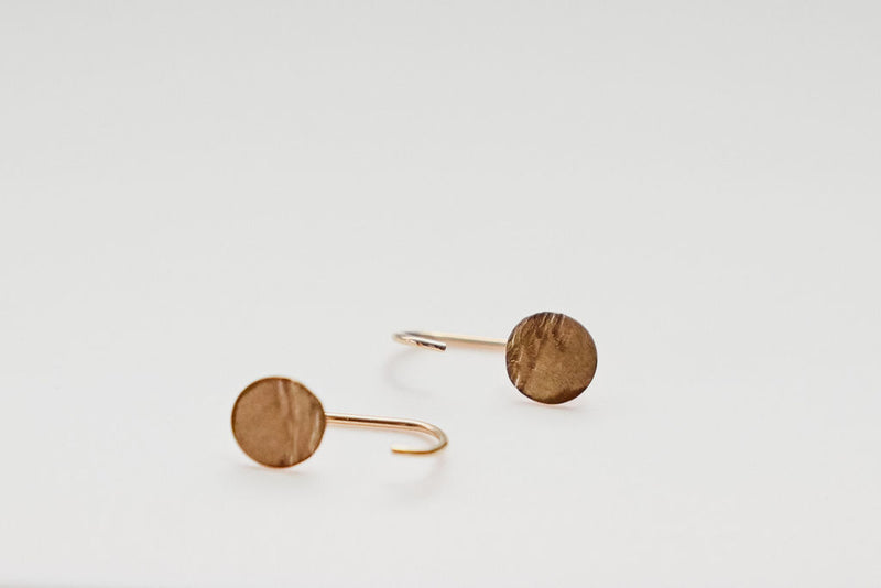 Our pair of Gold moon j-hook earrings