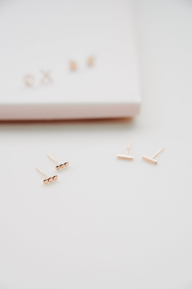 3 dot Gold-Filled Studs